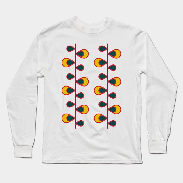 Bearberry Blossom (Red) Long Sleeve T-Shirt by Cascade Patterns